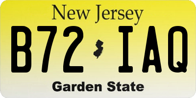 NJ license plate B72IAQ