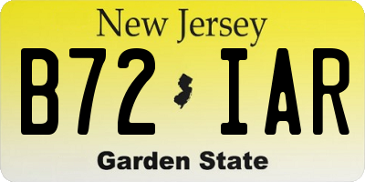 NJ license plate B72IAR