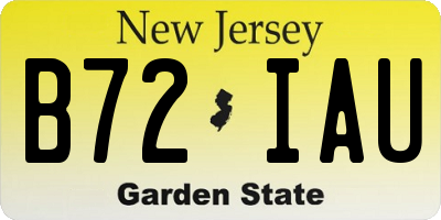 NJ license plate B72IAU