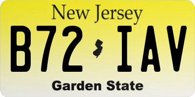 NJ license plate B72IAV