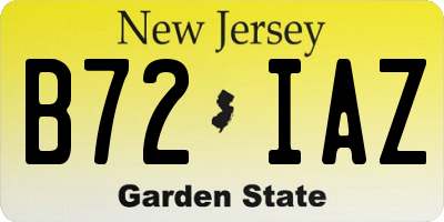 NJ license plate B72IAZ