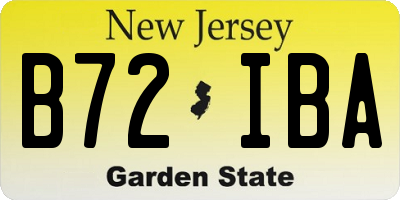 NJ license plate B72IBA