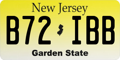 NJ license plate B72IBB