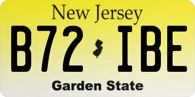 NJ license plate B72IBE