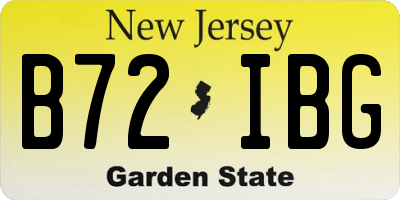 NJ license plate B72IBG