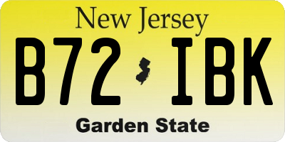 NJ license plate B72IBK