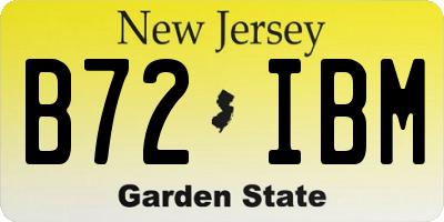 NJ license plate B72IBM