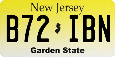 NJ license plate B72IBN