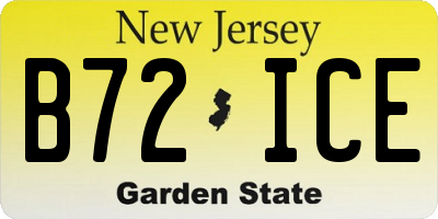 NJ license plate B72ICE