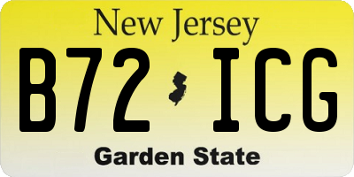NJ license plate B72ICG