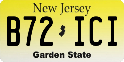 NJ license plate B72ICI