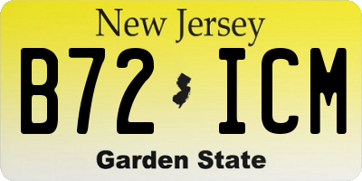 NJ license plate B72ICM