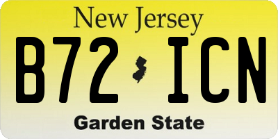 NJ license plate B72ICN
