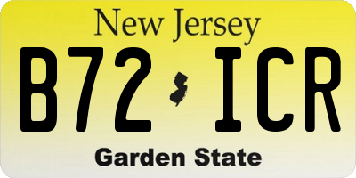 NJ license plate B72ICR