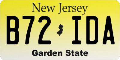 NJ license plate B72IDA