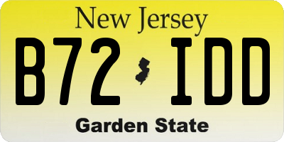 NJ license plate B72IDD