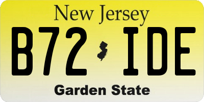 NJ license plate B72IDE