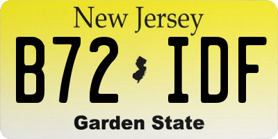 NJ license plate B72IDF