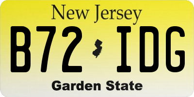 NJ license plate B72IDG