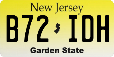 NJ license plate B72IDH