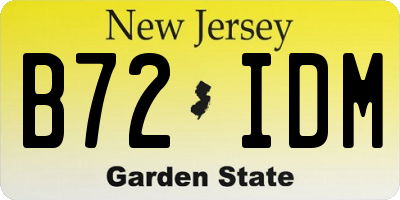 NJ license plate B72IDM