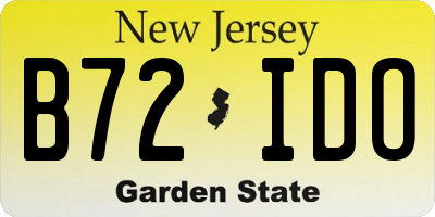 NJ license plate B72IDO