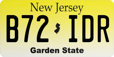 NJ license plate B72IDR