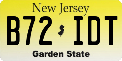 NJ license plate B72IDT