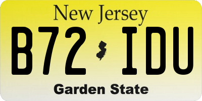 NJ license plate B72IDU