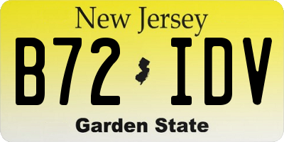 NJ license plate B72IDV