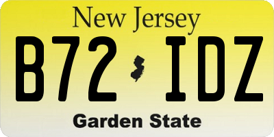 NJ license plate B72IDZ