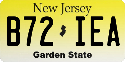 NJ license plate B72IEA