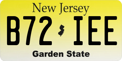 NJ license plate B72IEE