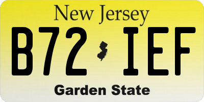 NJ license plate B72IEF