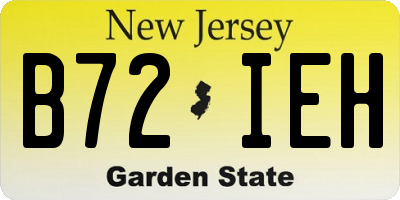 NJ license plate B72IEH