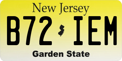 NJ license plate B72IEM