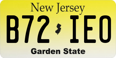 NJ license plate B72IEO