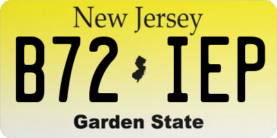 NJ license plate B72IEP