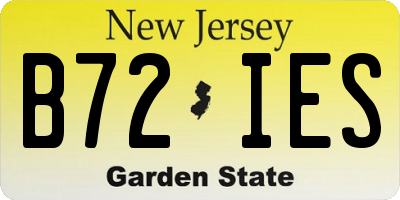 NJ license plate B72IES