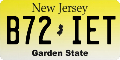 NJ license plate B72IET