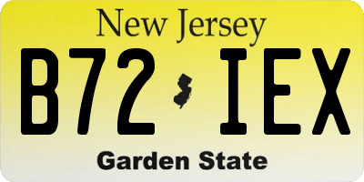NJ license plate B72IEX