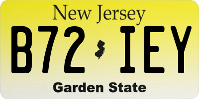 NJ license plate B72IEY