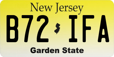 NJ license plate B72IFA