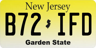 NJ license plate B72IFD