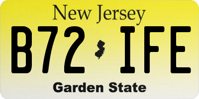 NJ license plate B72IFE