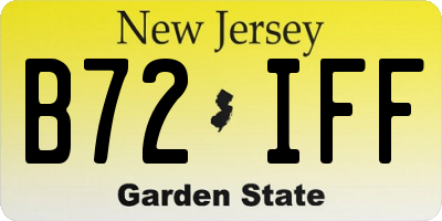 NJ license plate B72IFF