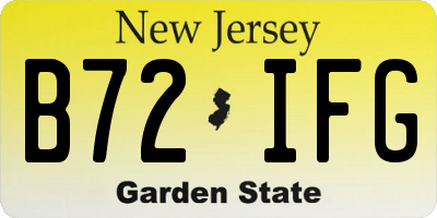 NJ license plate B72IFG