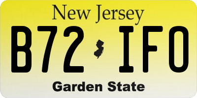 NJ license plate B72IFO