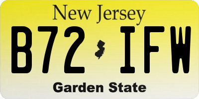 NJ license plate B72IFW