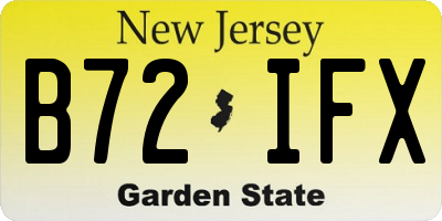 NJ license plate B72IFX